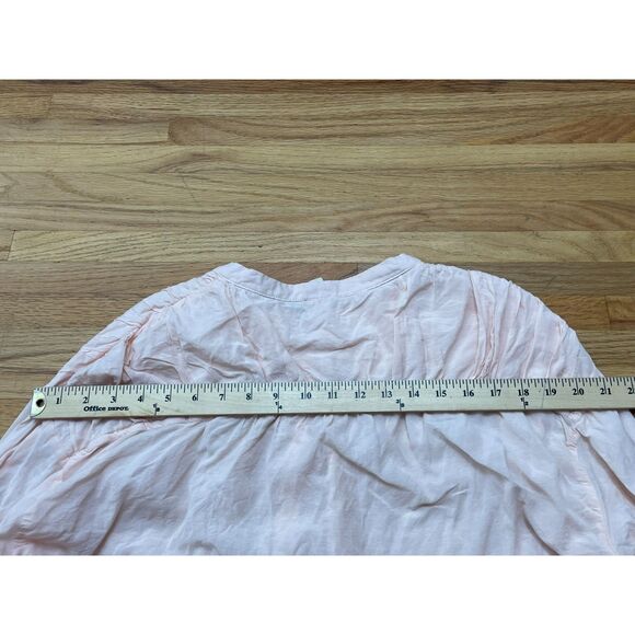 Pilcro Women's Top Blouse Shirt Peasant Henley Button Lightweight Soft Pink Boho - Picture 6 of 9